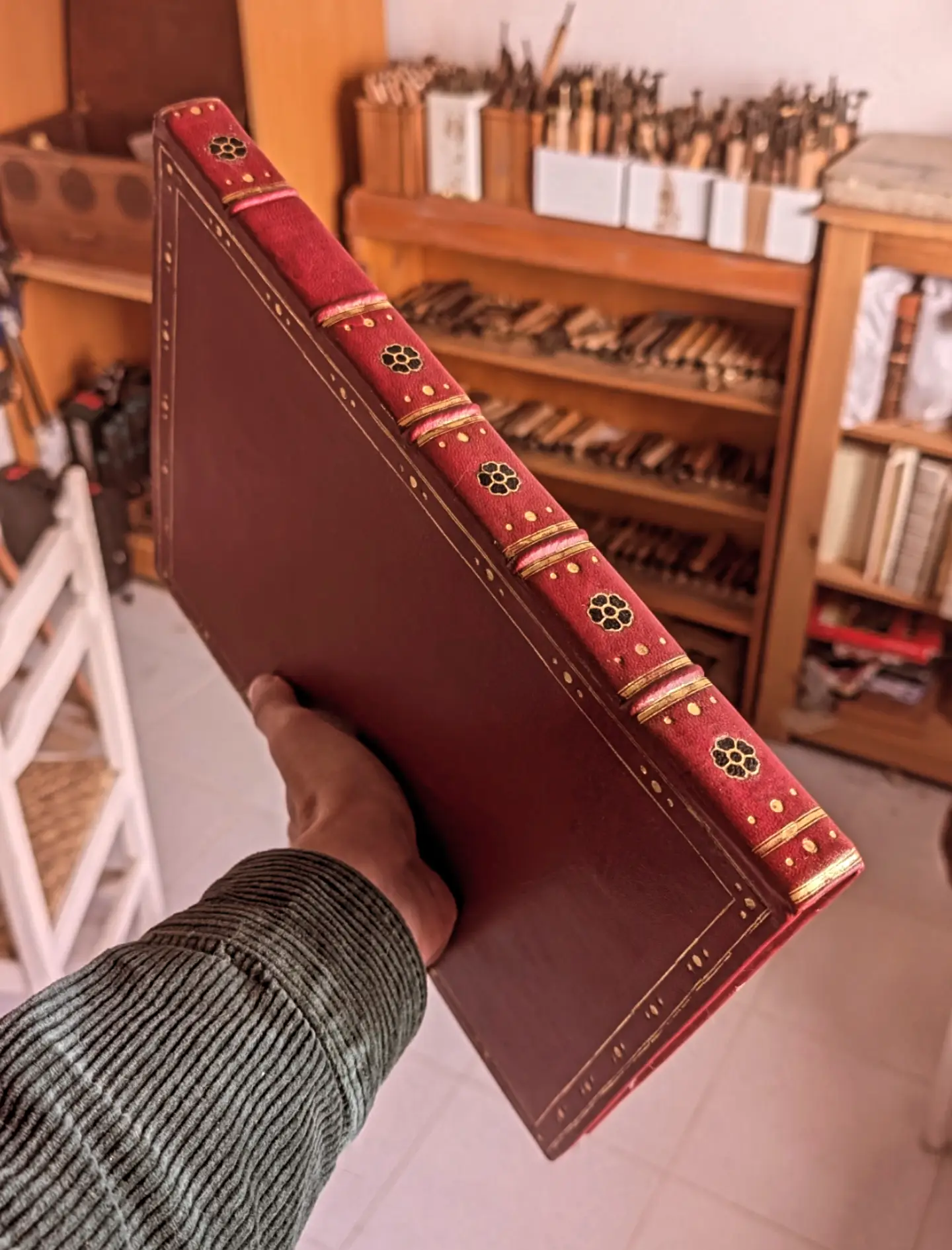 A red binding in a modern design