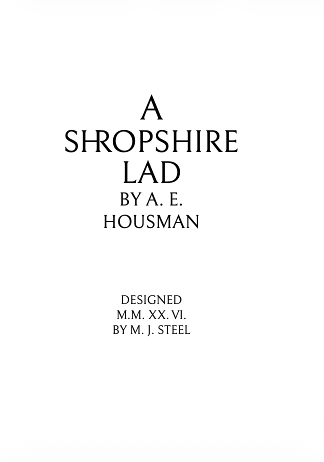 A Shropshire Lad
